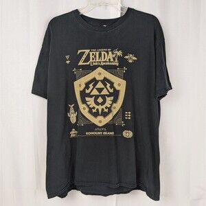 Legend Of Zelda Links Awakening Koholint Island Black Cotton Men Size XL T-Shirt